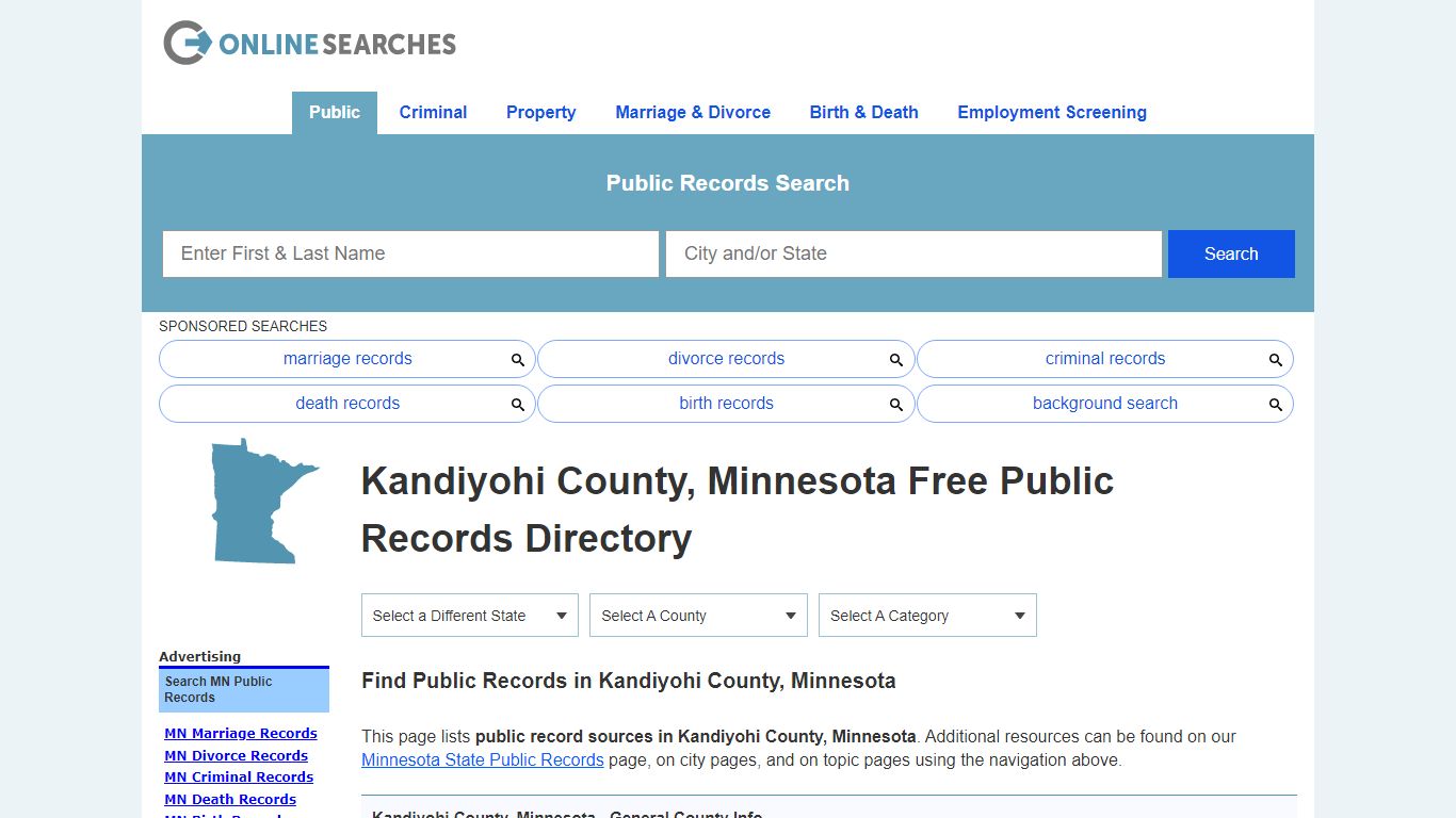 Kandiyohi County, Minnesota Public Records Directory