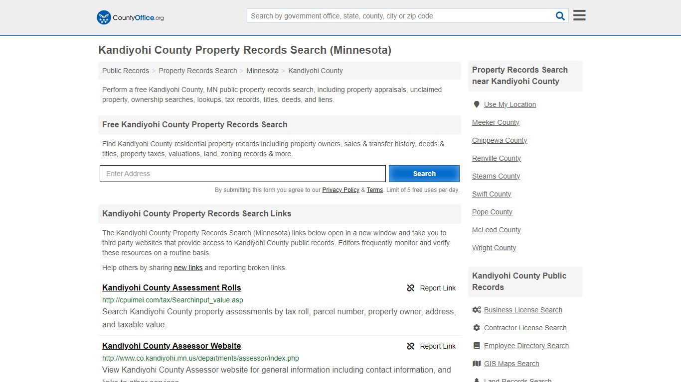 Kandiyohi County Property Records Search (Minnesota) - County Office